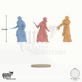 Chainbound Initiate - colour-coded parts render, 36 mm tall, 3 body parts, 26 mm round base
