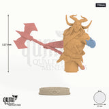Valdyr Miniature Bust 110mm - colour-coded parts render, 115 mm tall, 3 body parts, 65 mm round base