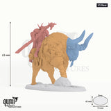 Vargir Frosthorn tabletop miniature (V3 Rear) - 63 mm tall, 73x43 mm base - Rescale Miniatures 3D print by Qumi