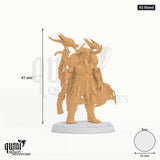 Humanoid Wizard Vargir Mage tabletop miniature (V2 Stand) - 47 mm tall, 31 mm base - Rescale Miniatures 3D print by Qumi