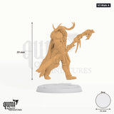 Humanoid Wizard Vargir Mage tabletop miniature (V3 Walk A) - 39 mm tall, 31 mm base - Rescale Miniatures 3D print by Qumi