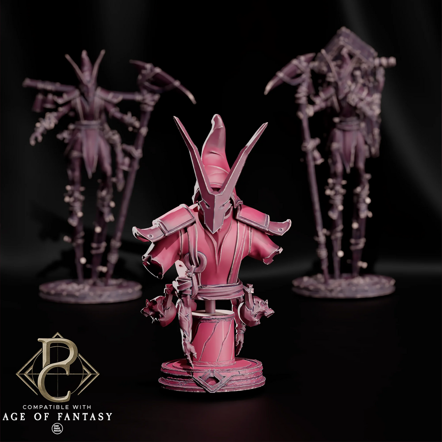 Vorl, the Flesh-Toller – Hooded Bell-Toller: hooded bell-toller tabletop miniature, designer preview from Parasite Collectibles's 'September 2026' release, 3D-printed in resin by Qumi