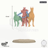 Blackhelm & Hounds 32mm Scale - colour-coded parts render, 45 mm tall, 4 body parts, 52 mm round base