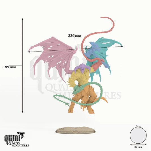 War Prince - colour-coded parts render, 189 mm tall, 8 body parts, 82 mm round base