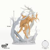 Wendigo tabletop miniature - 94 mm tall, 73 mm base, 1+4 part assembly - Rescale Miniatures 3D print by Qumi