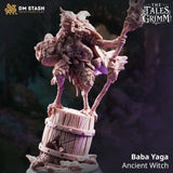 Baba Yaga – Ancient Witch: witch tabletop miniature, designer preview from DM Stash's 'The Tales Grimm' release, 3D-printed in resin by Qumi