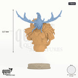 Worfar Miniature Bust 110mm - colour-coded parts render, 117 mm tall, 2 body parts, 65 mm round base