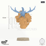 Worfar Miniature Bust 75mm - colour-coded parts render, 82 mm tall, 2 body parts, 46 mm round base