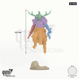 Worfar Miniature Bust XL Size - colour-coded parts render, 182 mm tall, 5 body parts, 81 mm round base