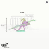 Wyvern Wings of the Untamed Dragon Tabletop Miniature dragon miniature - assembly overview with colour-coded parts and measurements
