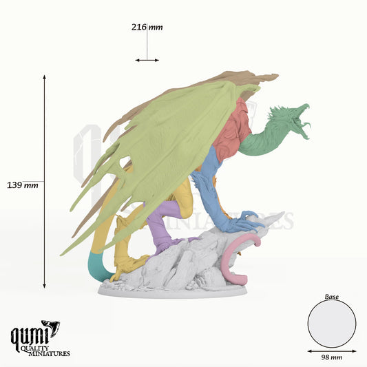 Zarkael Tabletop-Miniatur - 140 mm hoch, 216 mm Spannweite, 98 mm Base - Rescale Miniatures 3D-Druck von Qumi