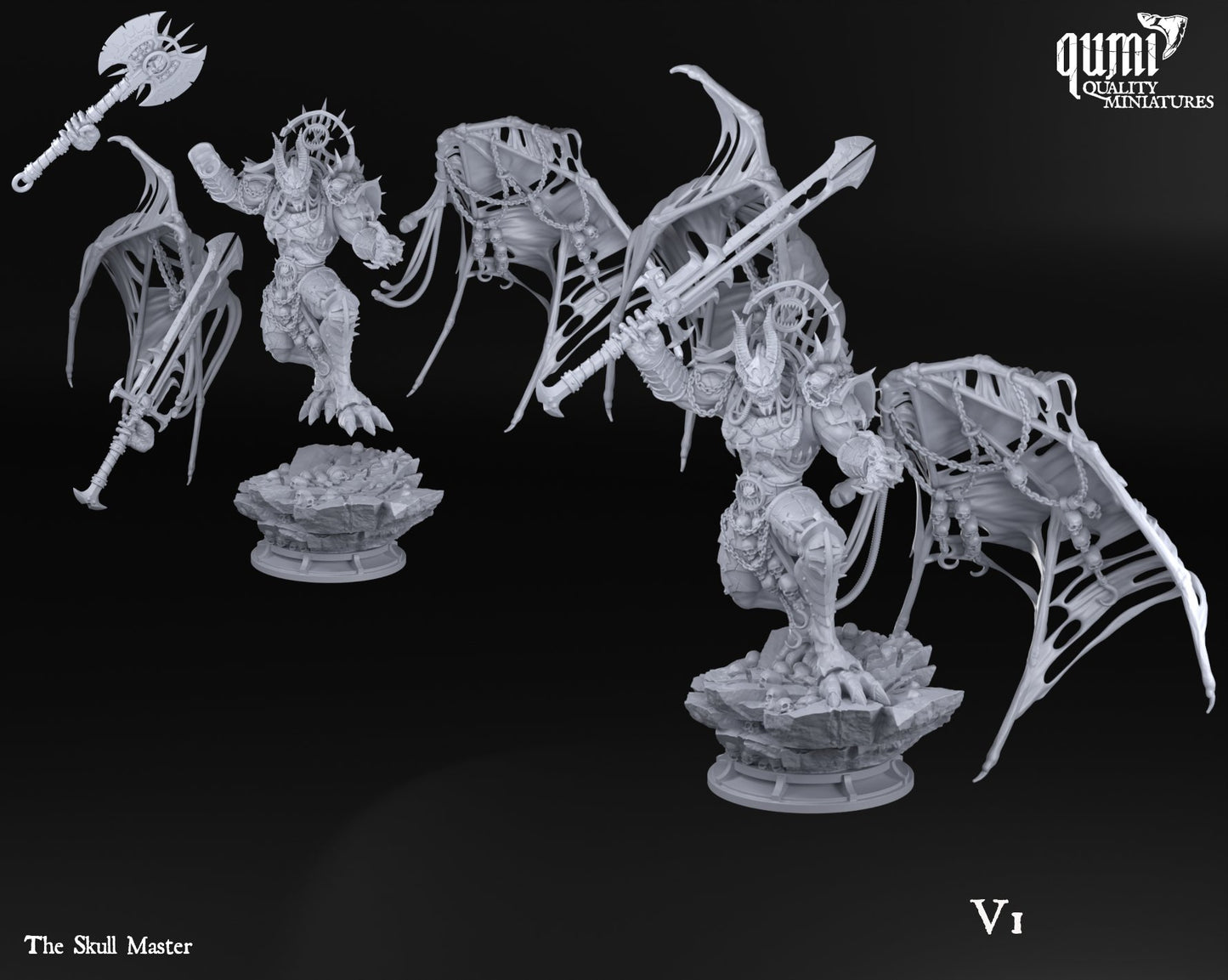 Demon Lord Chaos The Skull Master - 32mm Tabletop RPG Mini - Quality Miniatures - Qumi