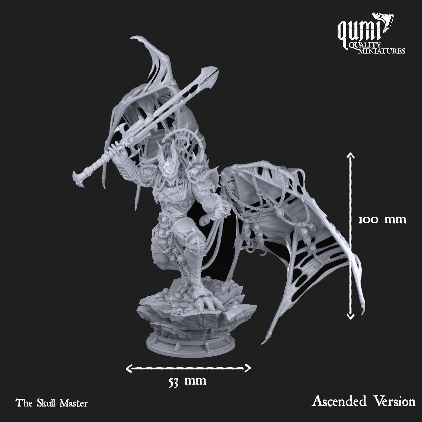 Demon Lord Chaos The Skull Master - 32mm Tabletop RPG Mini - Quality Miniatures - Qumi