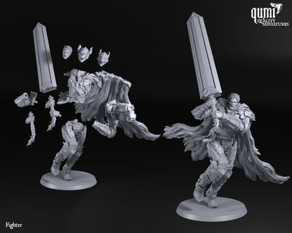 Knight Giant Sword Fighter - 32mm Tabletop RPG Mini - Qumi - Quality Miniatures - Qumi