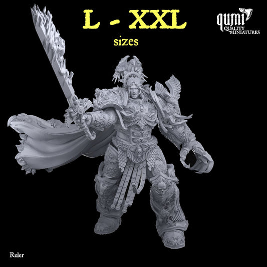 Lord Ruler XXL V1 Space Warrior Emperor 32mm Tabletop RPG Mini 3D printed wargaming - Quality Miniatures - Qumi