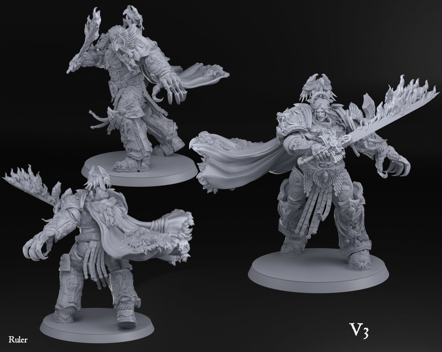 Lord Ruler XXL V3 Space Warrior Emperor 32mm Tabletop RPG Mini 3D printed wargaming - Quality Miniatures - Qumi