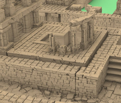 Lost City Center Bath - Resin Print - Tabletop RPG Terrain - GameScape3D - Qumi - Quality Miniatures - Qumi