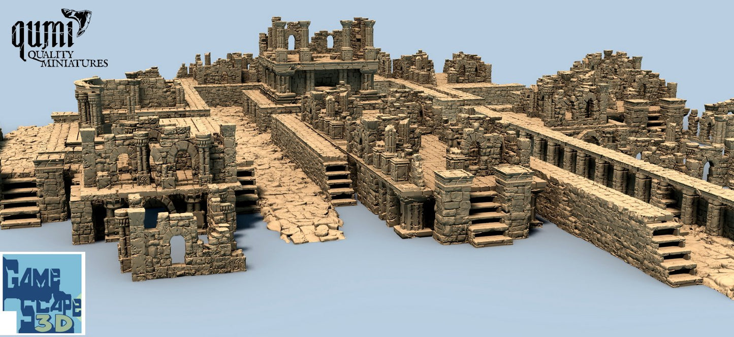 Lost City Center Bath - Resin Print - Tabletop RPG Terrain - GameScape3D - Qumi - Quality Miniatures - Qumi