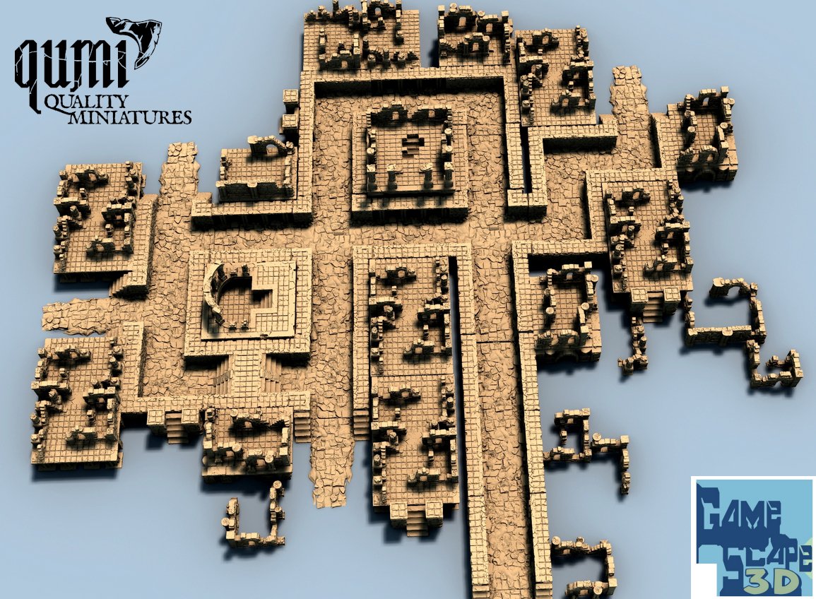 Lost City Center Temple - Resin Print - Tabletop RPG Terrain - GameScape3D - Qumi - Quality Miniatures - Qumi