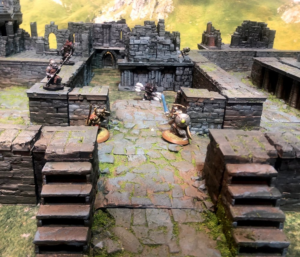 Lost City Street Stairs and Cap - Resin Print - Tabletop RPG Terrain - GameScape3D - Qumi - Quality Miniatures - Qumi