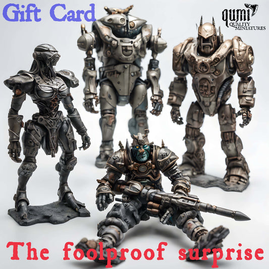 Foolproof Gift Card - you don't know what to gift? Quality Miniatures - Qumi Wargaming Mini Model Figure