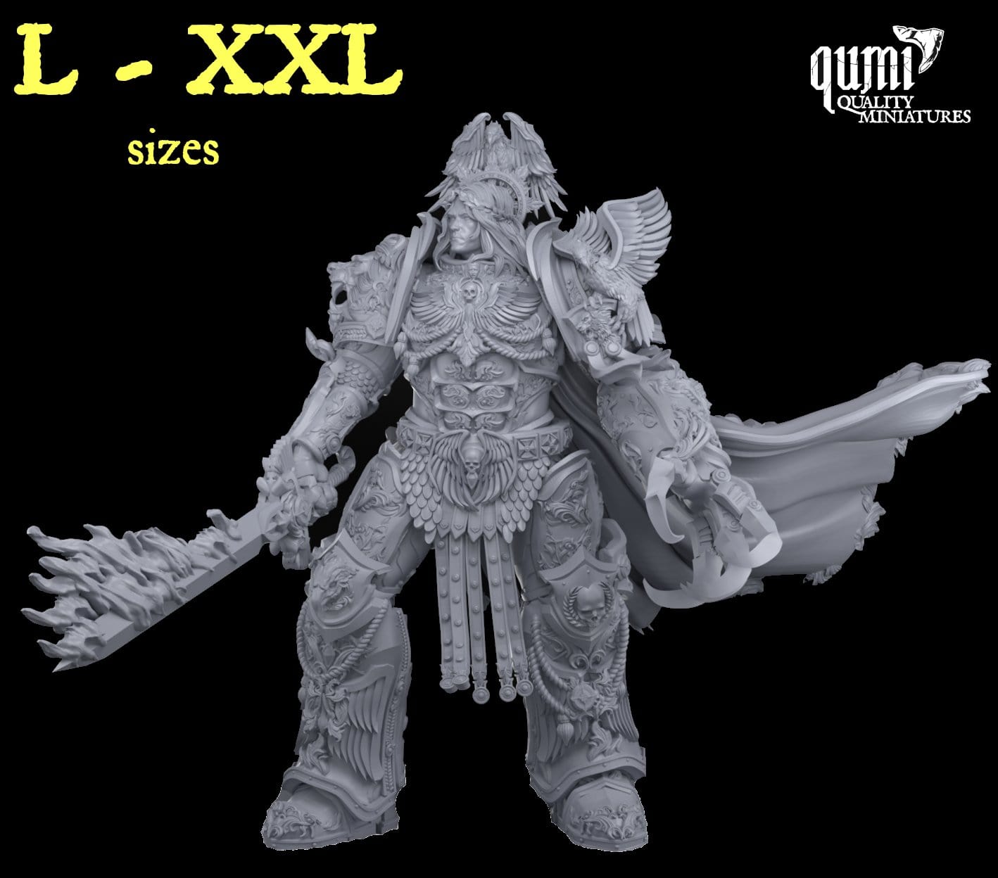Tabletop RPG Miniature Lord Ruler XXL V2 Space Warrior Emperor L size 100mm Quality Miniatures - Qumi Wargaming Mini Model Figure