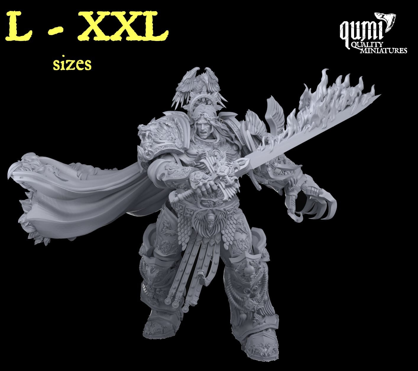 Tabletop RPG Miniature Lord Ruler XXL V3 Space Warrior Emperor L size 100mm Quality Miniatures - Qumi Wargaming Mini Model Figure