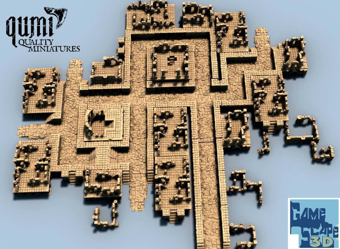 Lost City Ruin 2 - Resin Print - Tabletop RPG Terrain - GameScape3D - Qumi Quality Miniatures - Qumi Wargaming Mini Model Figure