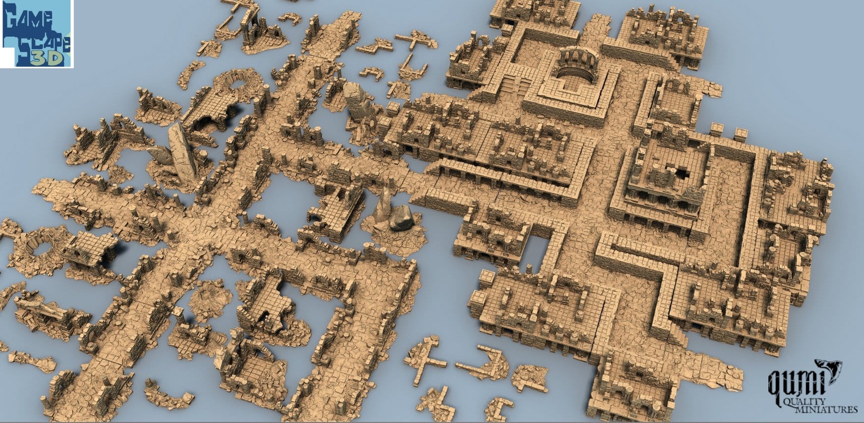 Lost Town Roads - Resin Print - Tabletop RPG Terrain - GameScape3D - Qumi Quality Miniatures - Qumi Wargaming Mini Model Figure