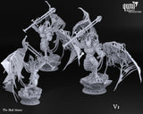 Comparison shot showing the Skull Master miniature in different poses with modular weapons.