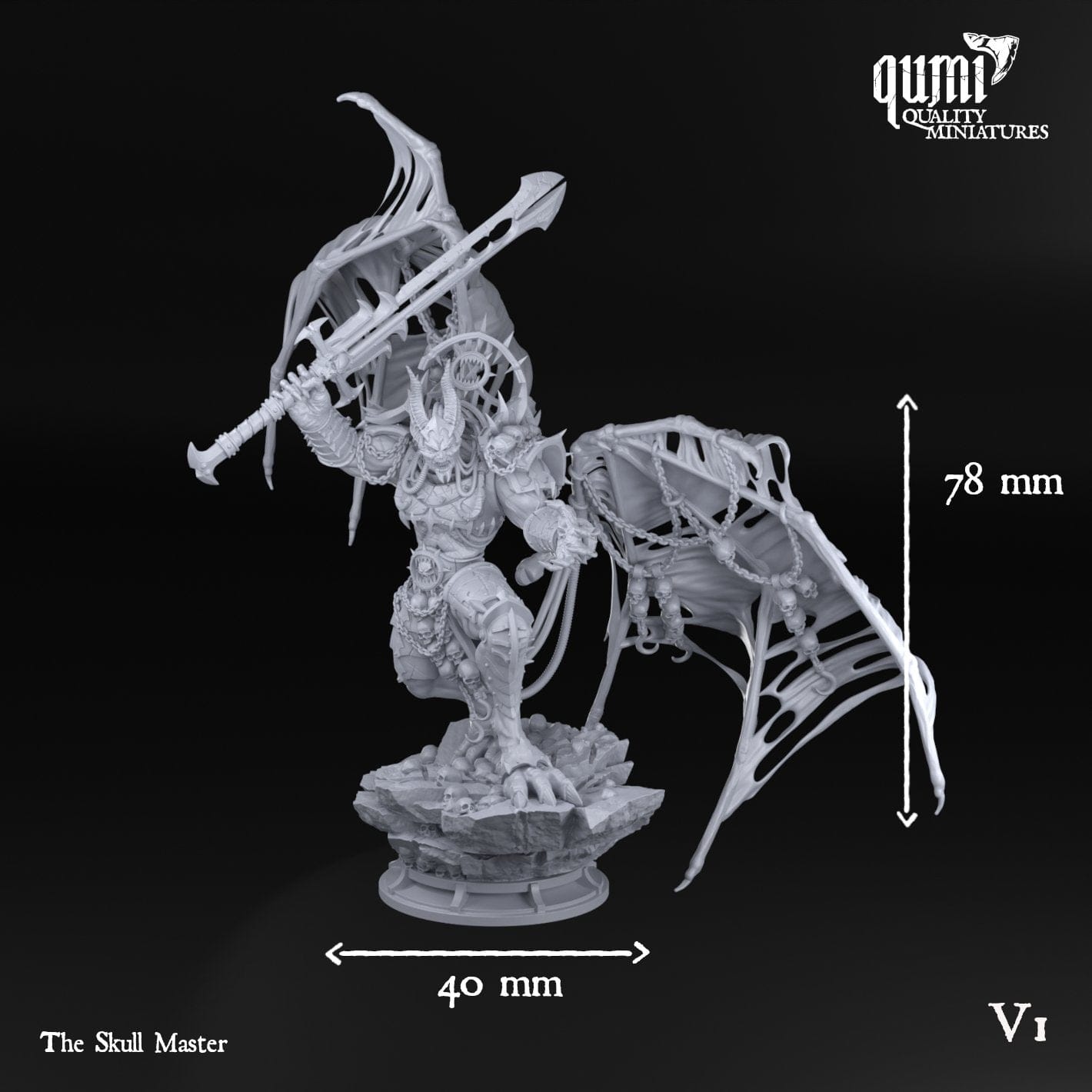 Tabletop RPG Miniature Demon Lord Chaos The Skull Master - 32mm - Qumi Quality Miniatures - Qumi Wargaming Mini Model Figure