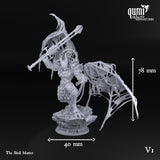 Skull Master resin miniature with scale reference marks for 78mm height and 40mm base.