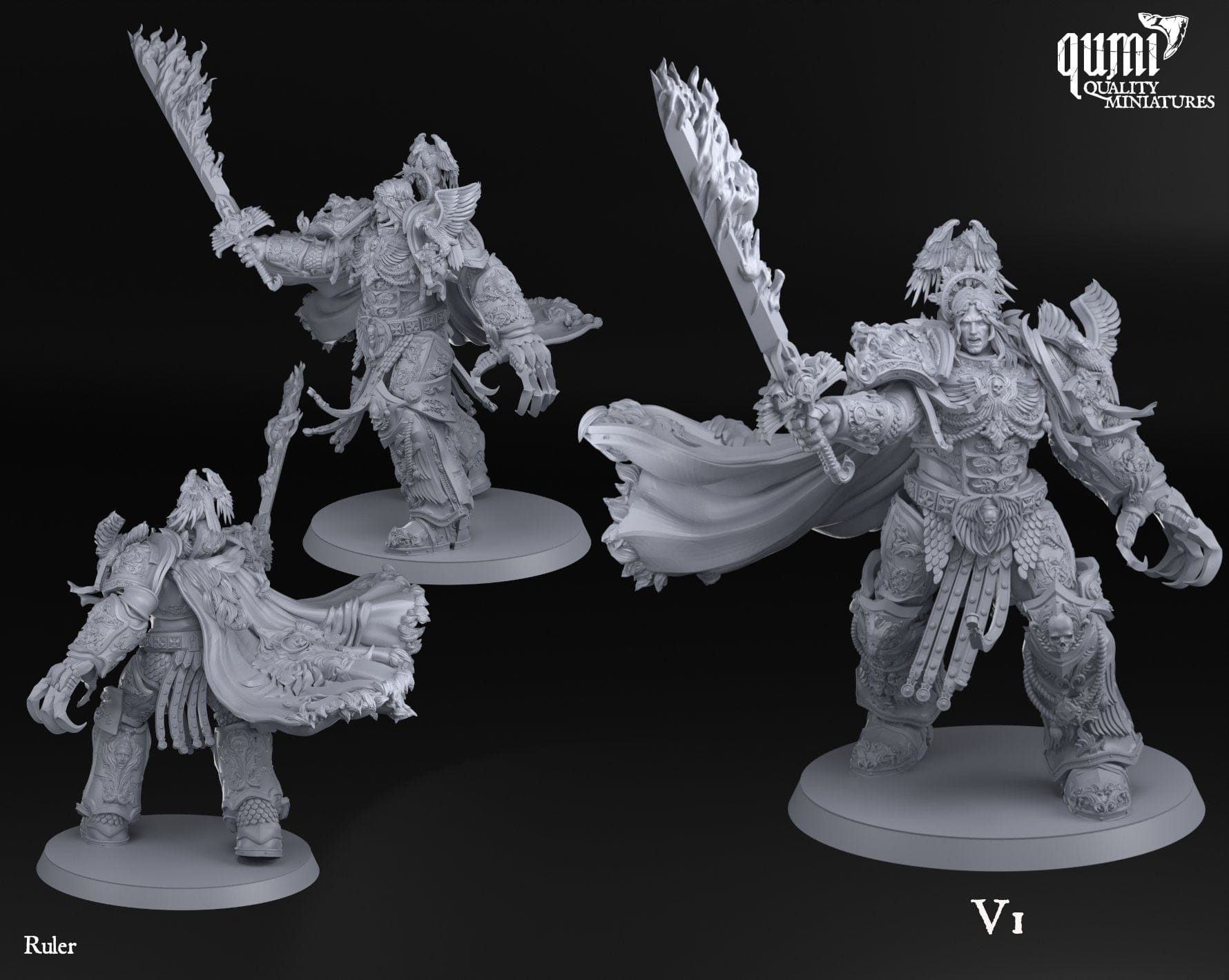 Tabletop RPG Miniature Lord Ruler XXL V1 Space Warrior Emperor Quality Miniatures - Qumi Wargaming Mini Model Figure